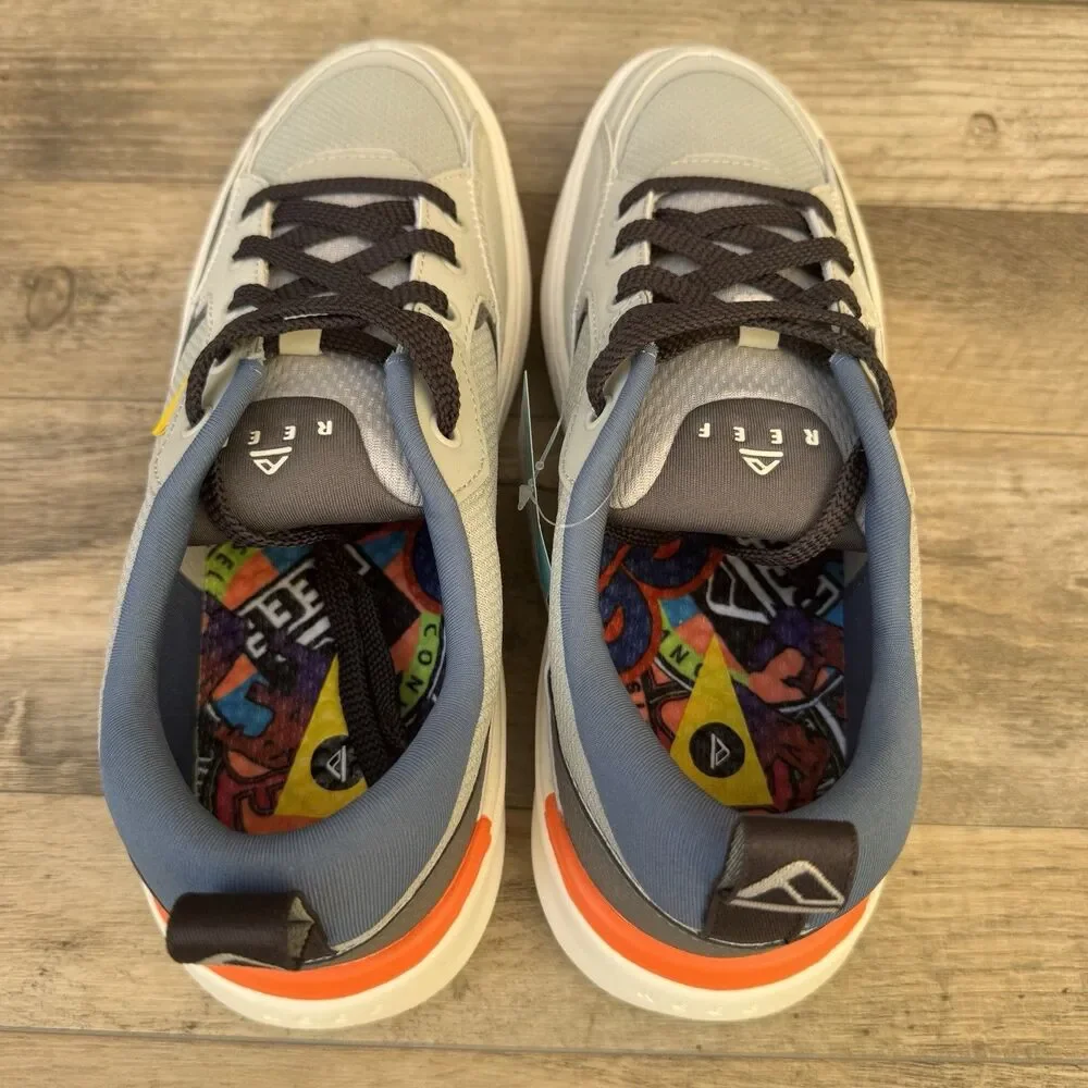 Reef Men’s Size 10 Fanning  Gray/Blue/Orange Comfort Shoes - Bottle Opener